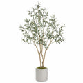 Albero artificiale di ulivo 180 cm in legno e plastica verde con vaso per interni