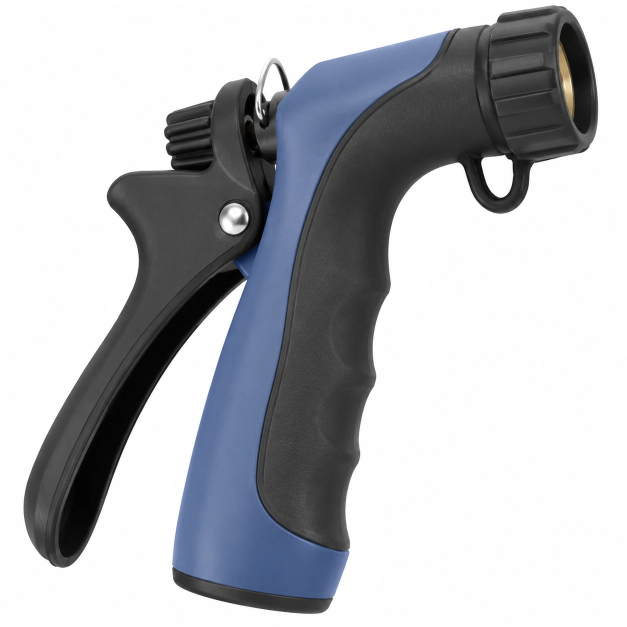 Pistola irrigazione da giardino blu e nera in plastica con impugnatura ergonomica