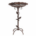 Bagno per uccelli Ø50 cm in metallo marrone scuro con piedistallo decorativo da giardino