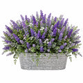 Pianta artificiale di lavanda 42 cm in plastica viola con vaso in metallo stile rustico