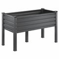 Fioriera rialzata 120 x 60 x 80 cm in acciaio grigio antracite per esterno con gambe
