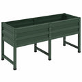 Fioriera rialzata 160 x 80 x 80 cm in acciaio verde per orto e giardino