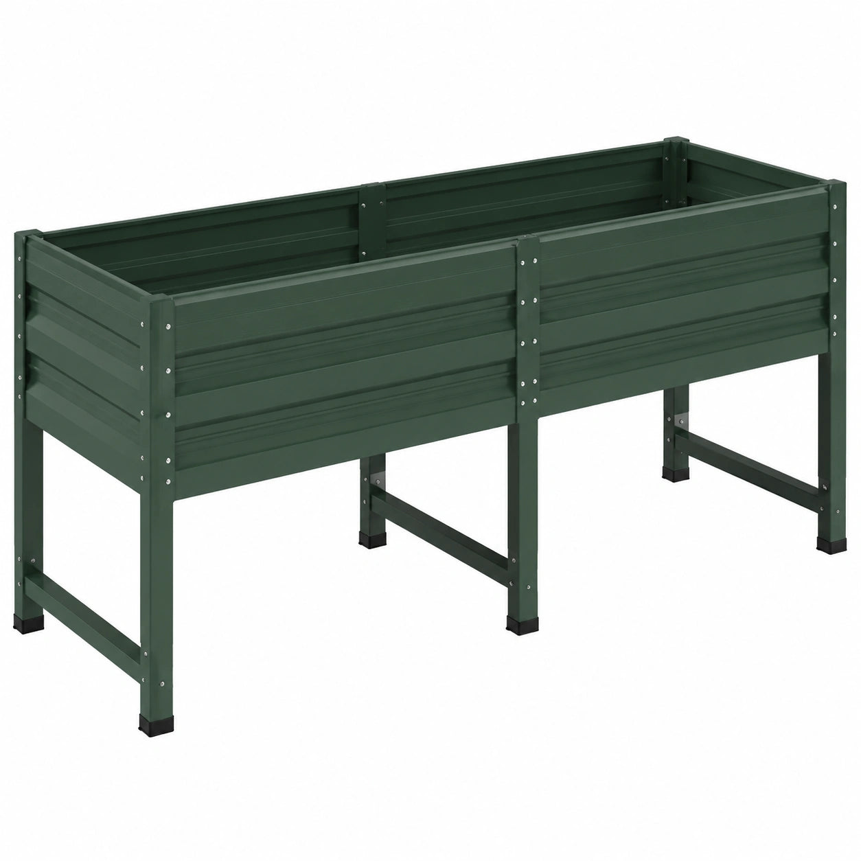 Fioriera rialzata 160 x 80 x 80 cm in acciaio verde per orto e giardino
