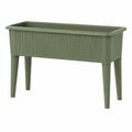 Fioriera rialzata 80 x 30 x 75 cm in plastica verde salvia con gambe per piante
