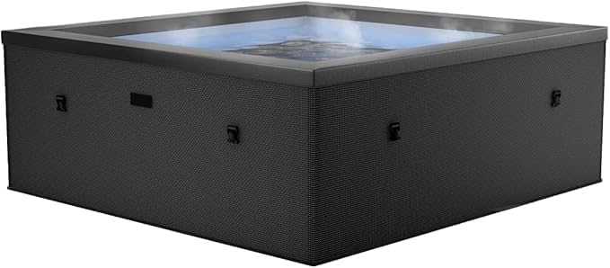 N NETSPA, Wanny z hydromasażem, SP-CLS6-CB, 1100 l, 1800 W, Czarny, 6-osobowa, ochrona UV