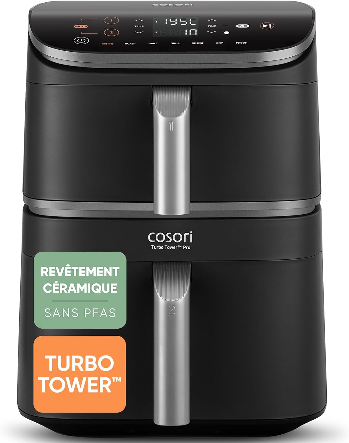Cosori, Frytkownice, 10.8 l, Czarny