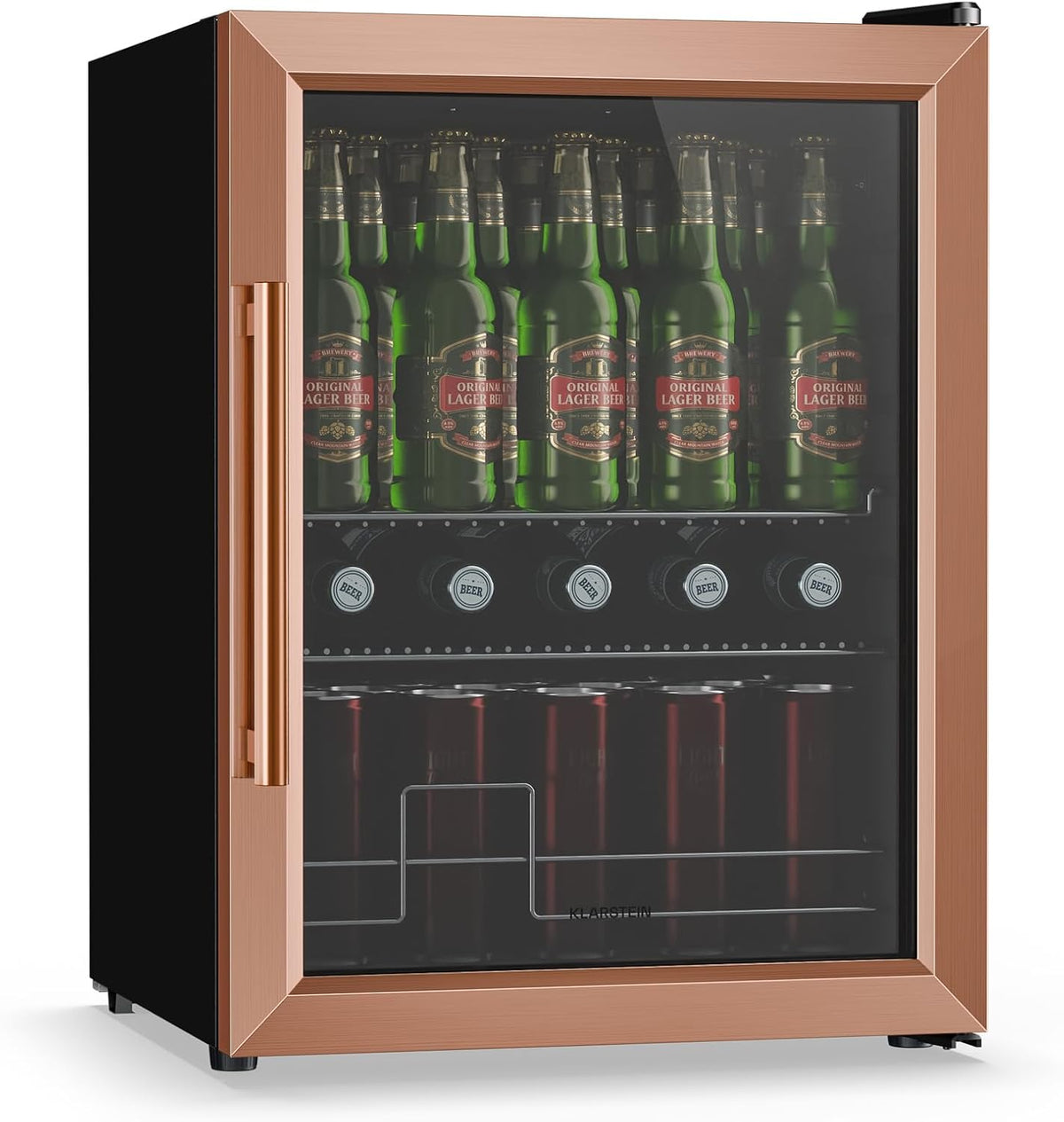 KLARSTEIN, Minilodówka, 60 l, 47.4 × 45 × 64 cm, 39 dB, Biały, metal, oświetlenie LED, kompresor