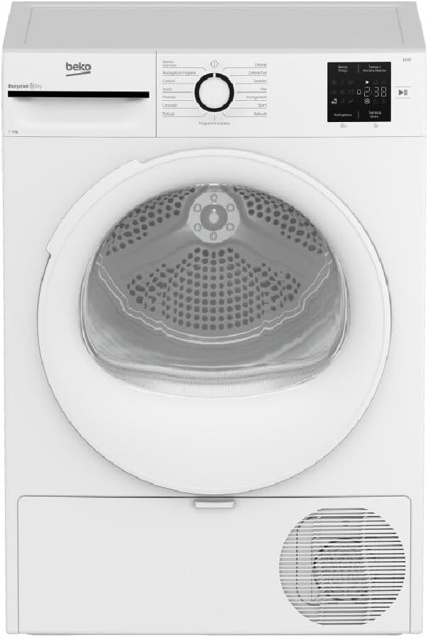 BEKO, Suszarki do ubrań z pompą ciepła, BMT93EW, 9 kg, 607 mm, 110 litrów, Biały