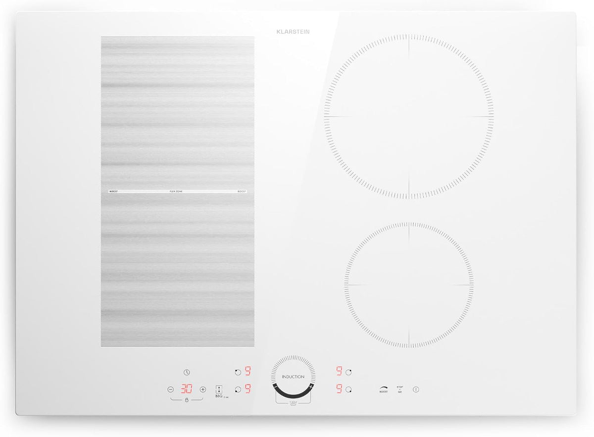 Klarstein, Płyta grzewcza, 7000 W, 72 x 52 x 60 cm, 240 V, Biały, timer, automatyczne wyłączanie, zabezpieczenie przed przegrzaniem