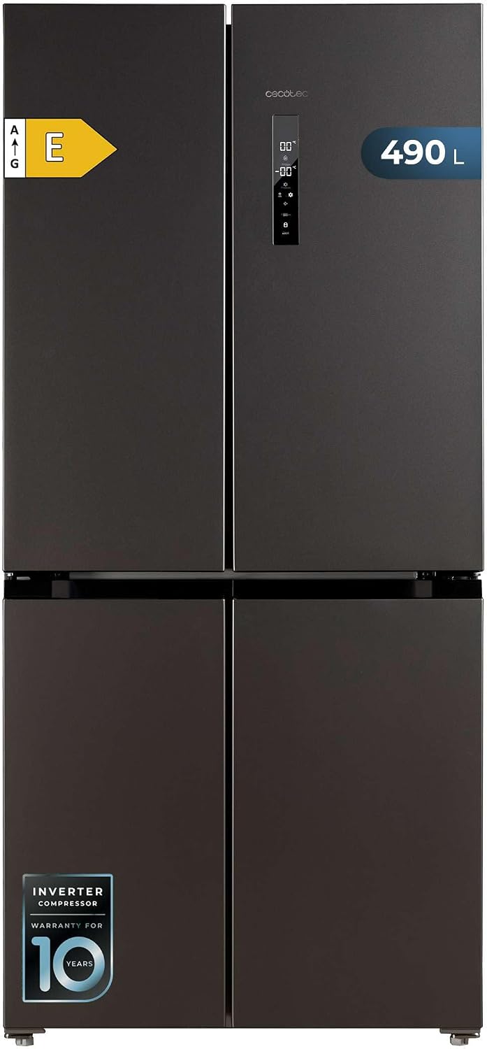 Cecotec, Lodówka, 490 l, 183 cm, Ciemnoszary, metal, No Frost