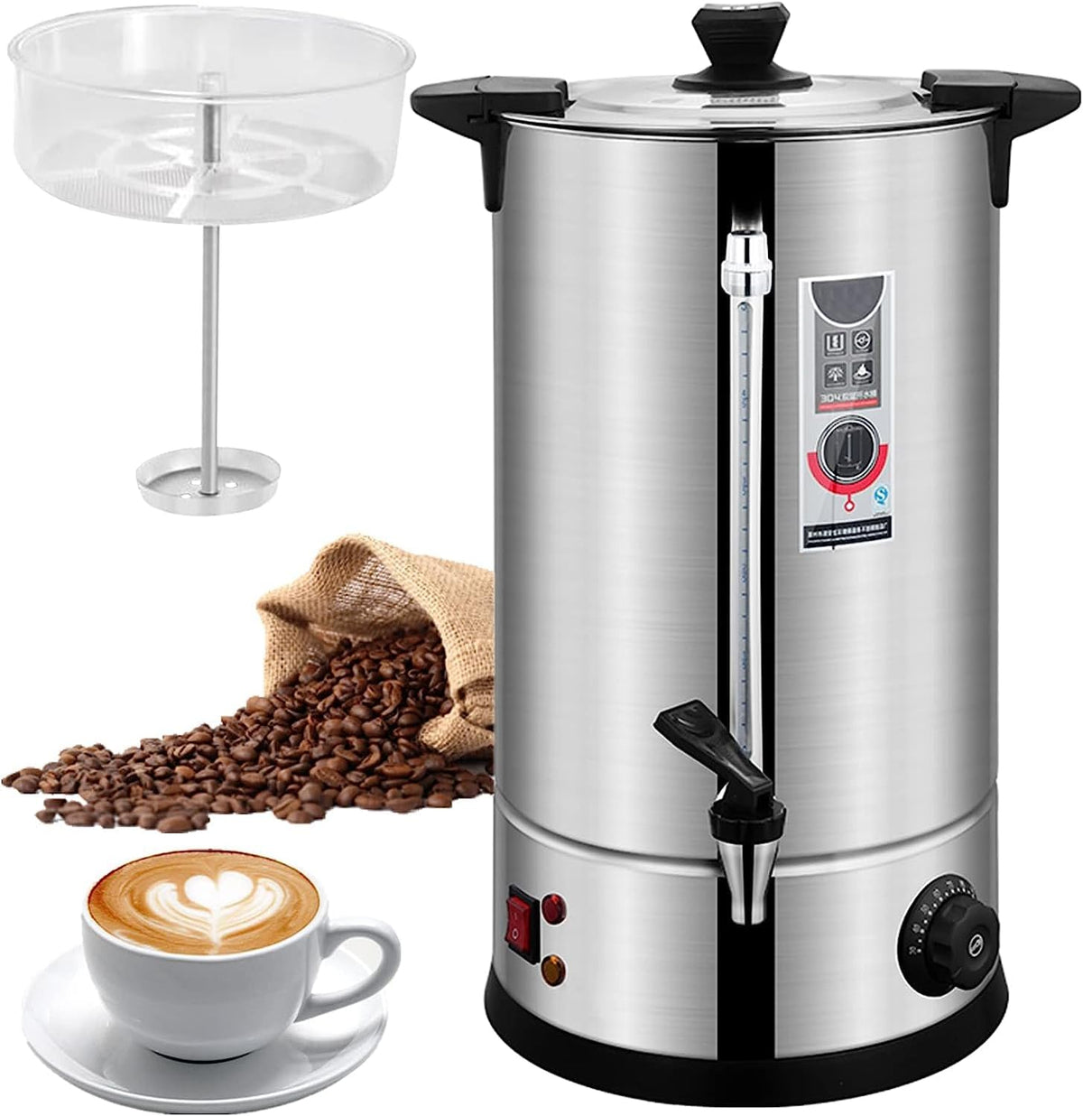 Ekspresy przelewowe, 1 kW, 8 l, Srebrny/Czarny
