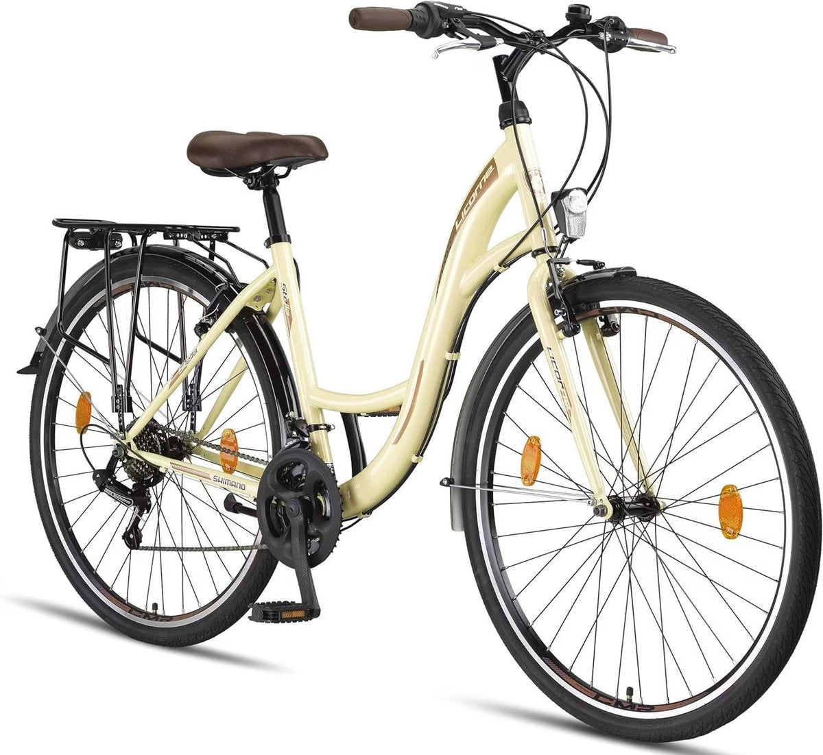 Licorne Bike, Rowery komfortowe, 28 cali, Beżowy