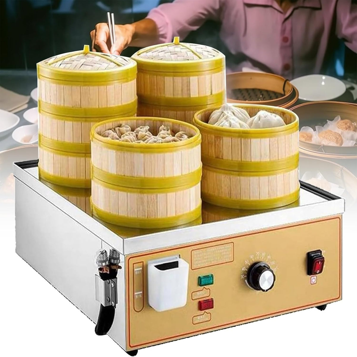 PPLDABNK, Kuchenki parowe, 3000 W, 20 cm, Srebrny, stal nierdzewna