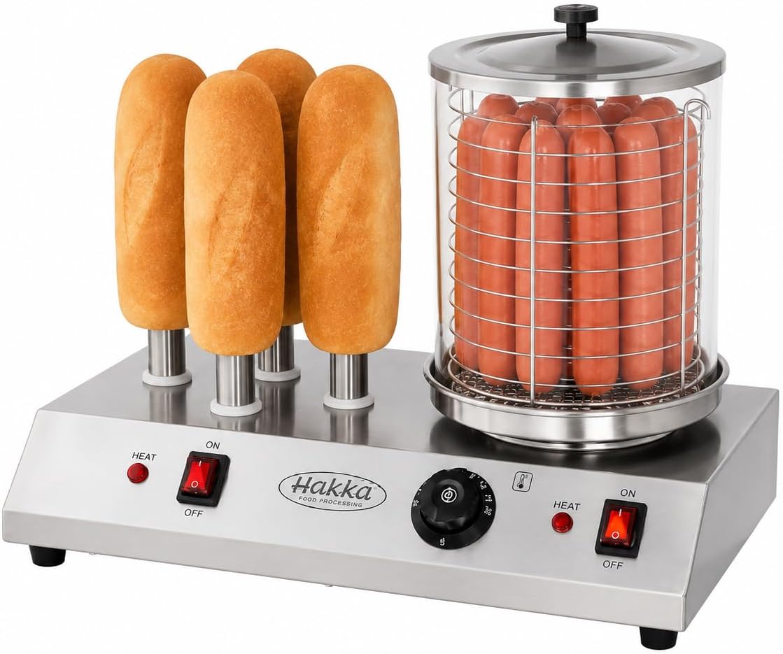 HAKKA FOOD PROCESSING, Aparatura do hot dogów, V/960, 220 V, 960 W, Czarny