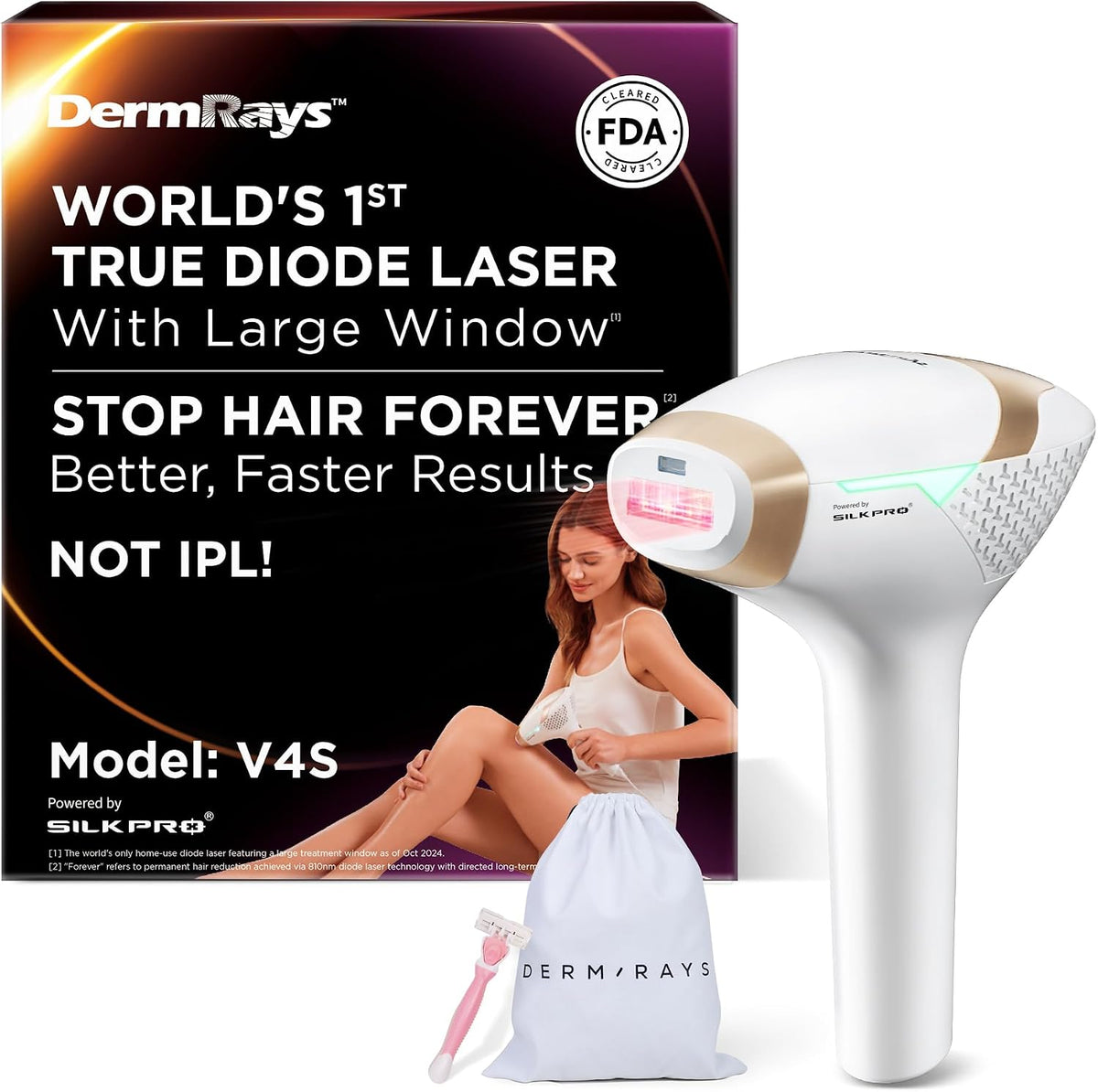 DermRays, Laserowe usuwanie włosów, V4S, Czarny
