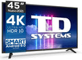TD Systems, Telewizor Smart TV, K45DLJ12US, 45 cali, Czarny, USB, Bluetooth, Wi-Fi, praca bezprzewodowa