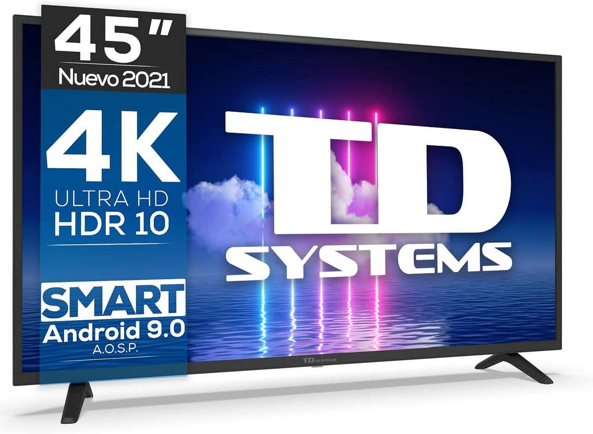 TD Systems, Telewizor Smart TV, K45DLJ12US, 45 cali, Czarny, USB, Bluetooth, Wi-Fi, praca bezprzewodowa