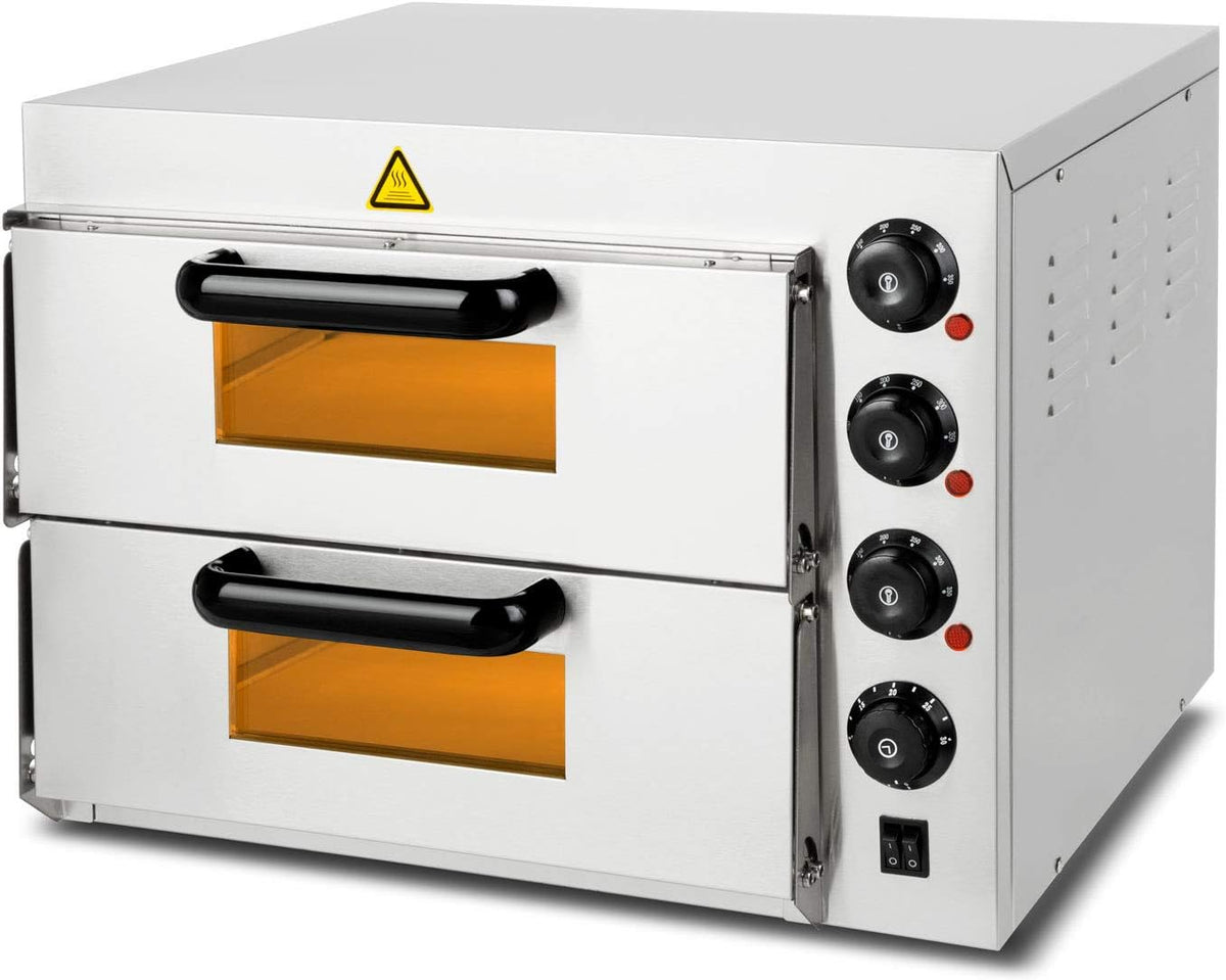 vertes, Piec do pizzy, 3000 W, 415 x 400 x 120 mm, 230 V, Srebrny/Czarny, timer