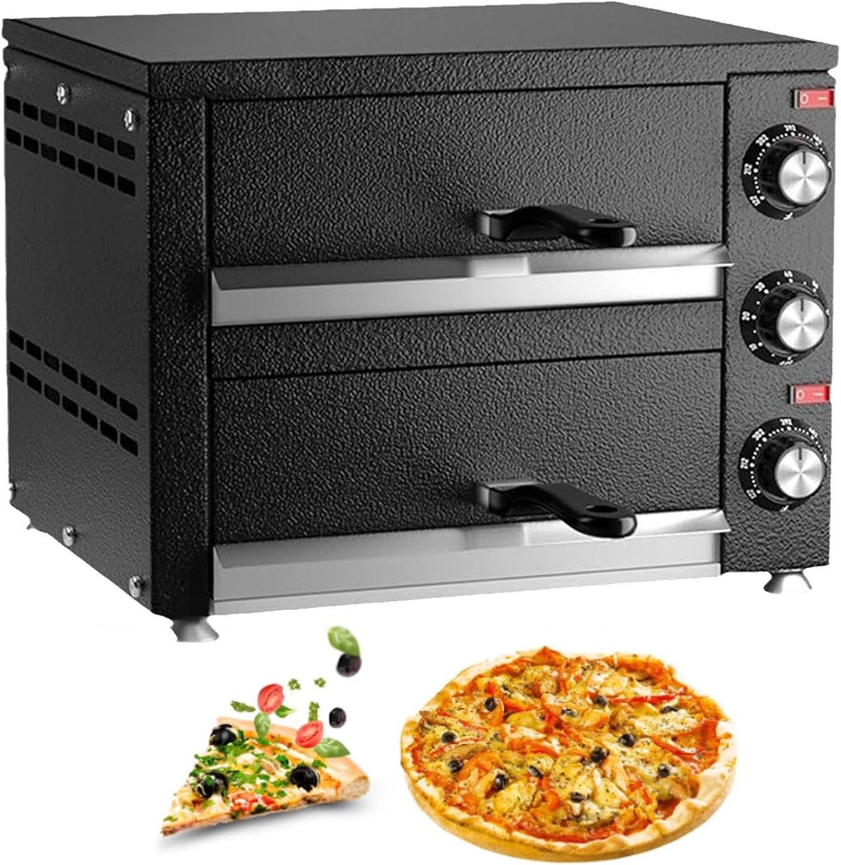 Piec do pizzy, KJHYYPP, 1100 W, 12 cali, Srebrny, stal nierdzewna