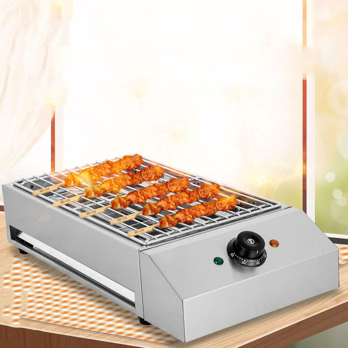 Grill elektryczny, JOSBY, 2600 W, 42,5 x 25,5 cm, Srebrny, stal nierdzewna, funkcja grilla