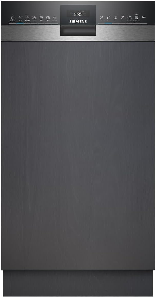 SIEMENS, Zmywarka, SR53HS74KE, 45 cm, 44 dB, 8,9 l, Czarny/Srebrny