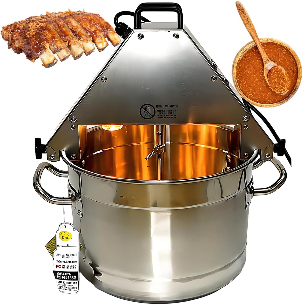 vnmudzeo, Mikser, 10 l, 50 W, 62 kg, Srebrny, stal nierdzewna, funkcja grilla