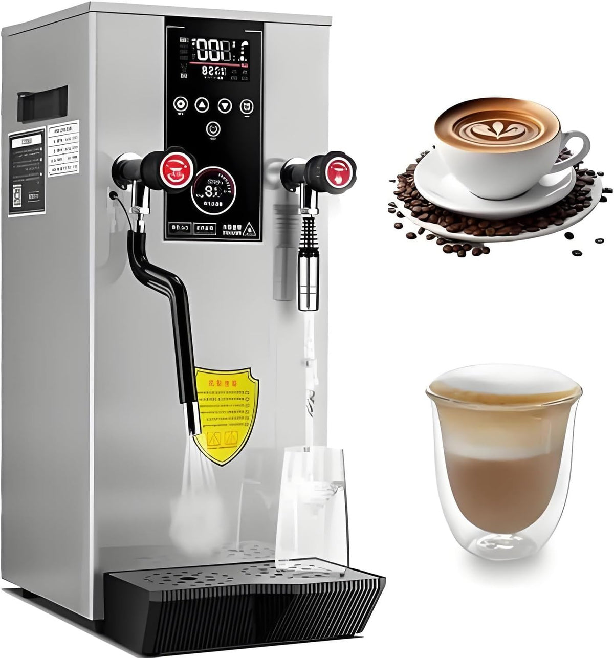 UORDBY, Automatyczne spieniacze do mleka, 12 l, 2500 W, 2 cm, Srebrny, stal nierdzewna