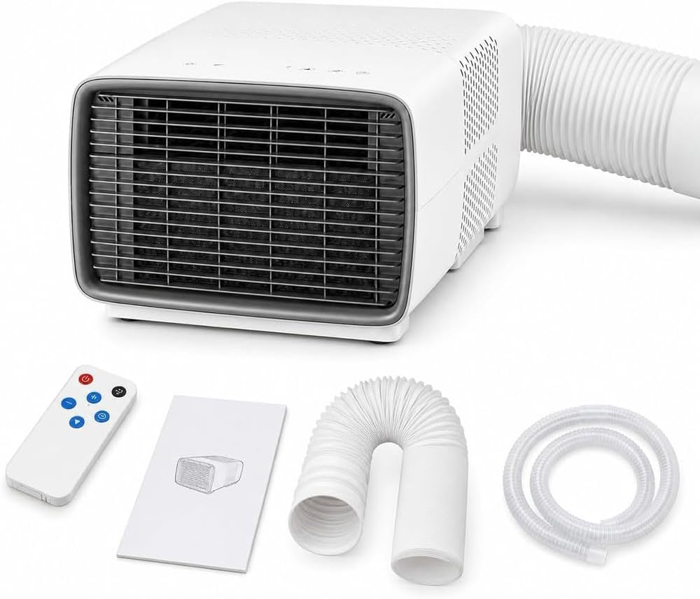 SDYAYFGE, Klimatyzator przenośny, 2700 BTU, 10 m, 9,6 kg, Biały