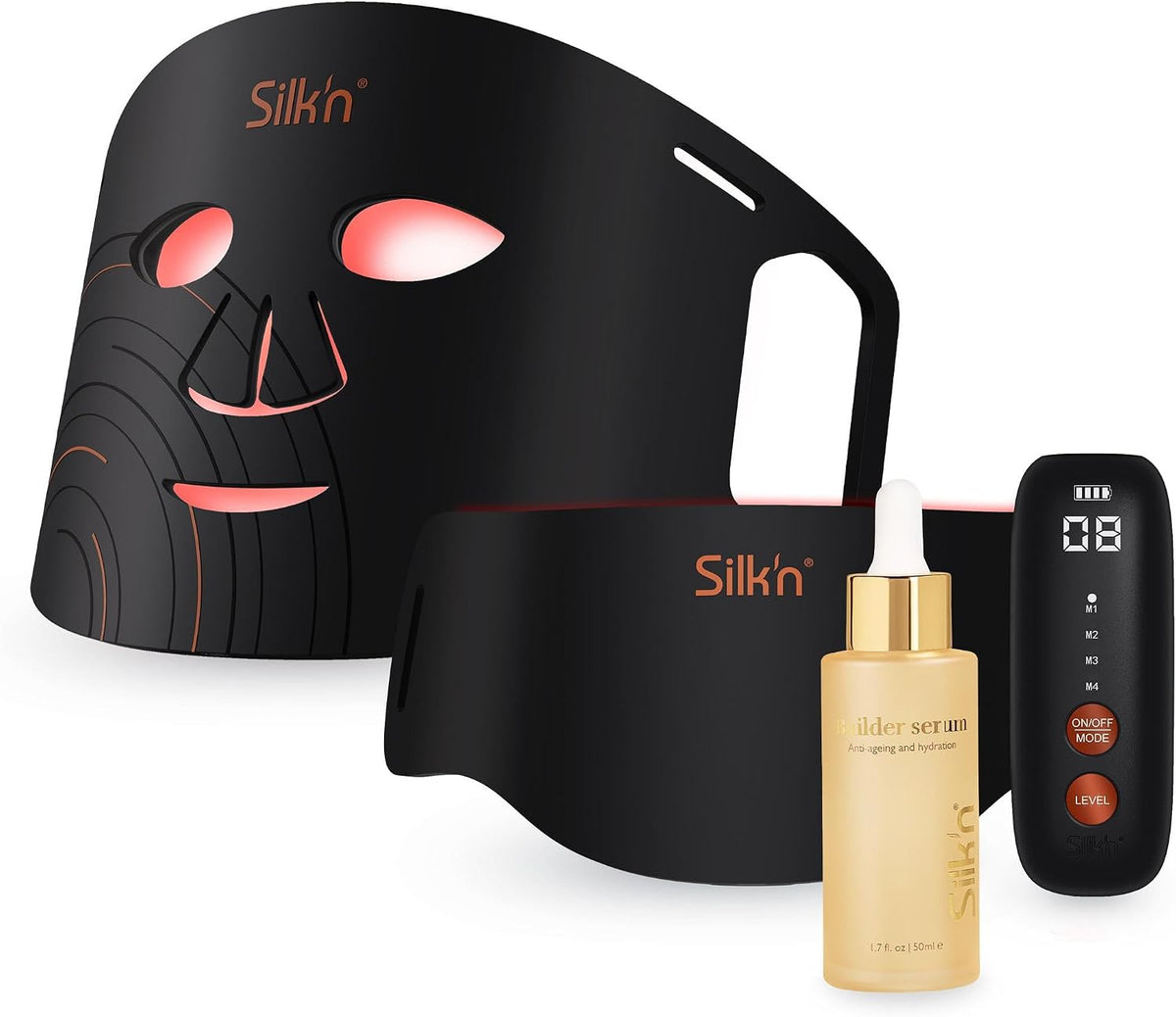 Silk'n, Maski, 50 ml, Czerwony / Czarny, oświetlenie LED, USB