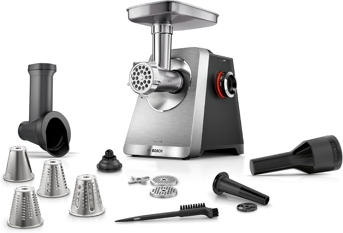 Bosch, Maszynka do mielenia mięsa, MFWS840M, 2500 W, 4,5 kg, Czarny, metal
