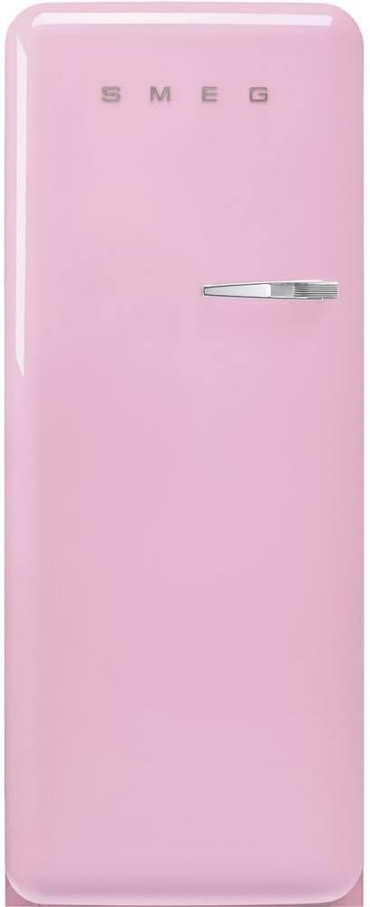 Smeg, Lodówka, 270 litrów, 2 kg/24h, 90 W, Różowy, 1 szuflad, oświetlenie LED