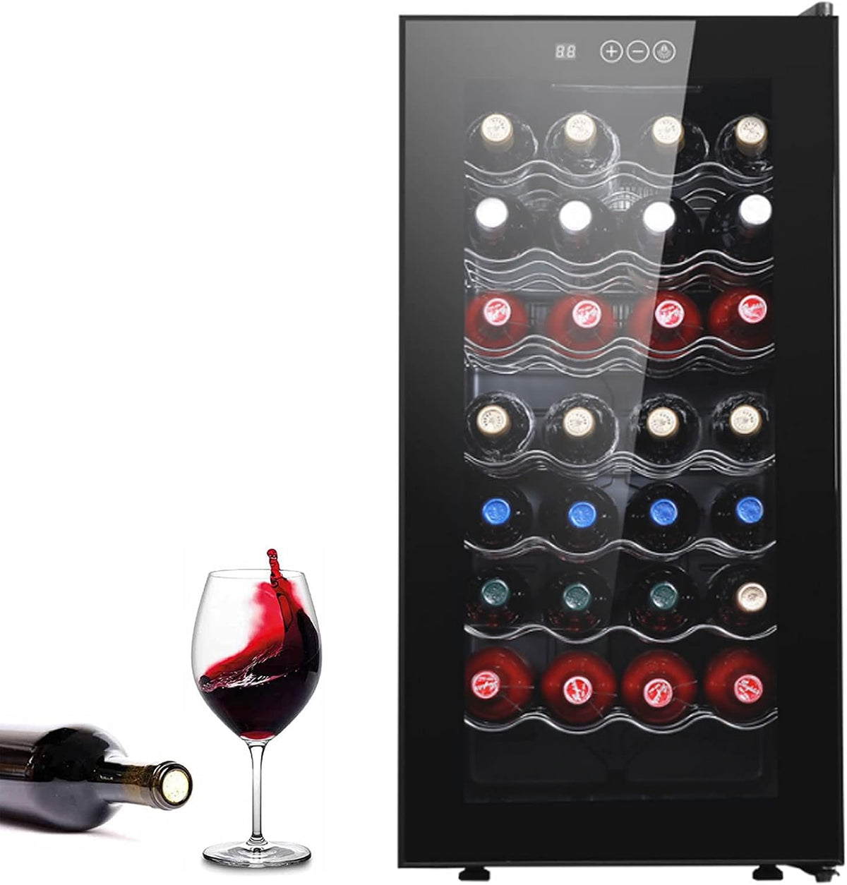 0℃ Outdoor, Wolnostojące chłodziarki do wina, 78 l, 30 dB, Czarny, metal, oświetlenie LED