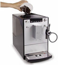 Melitta, Ekspres do kawy, E957-103, 1,2 l, 125 g, 20 cm, Srebrny/Czarny, regulowana wysokość, oświetlenie LED