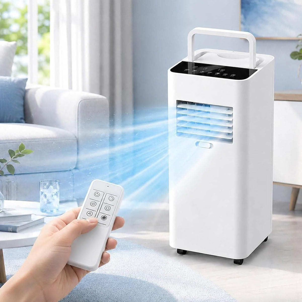 Faozhuo, Klimatyzator przenośny, 20 m, 5000 BTU, 30 dB, Biały