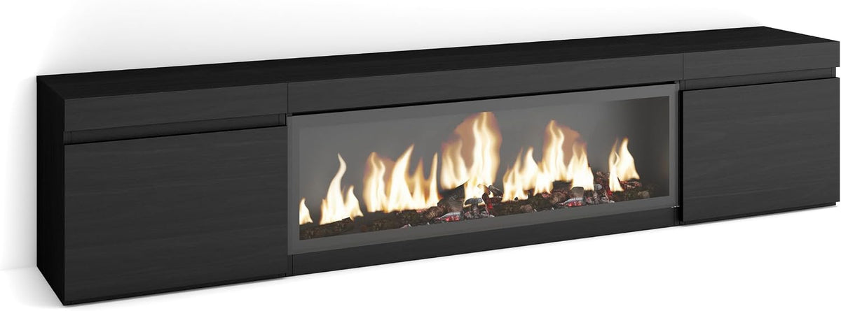 Skraut Home, Kominek elektryczny, 80 cali, Czarny, oświetlenie LED