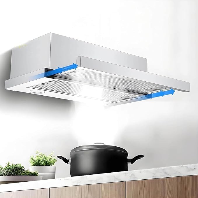 YXYLJOZ, Okap kuchenny, 70 cm, 52 dB, 220 V, Srebrny, stal nierdzewna, oświetlenie LED