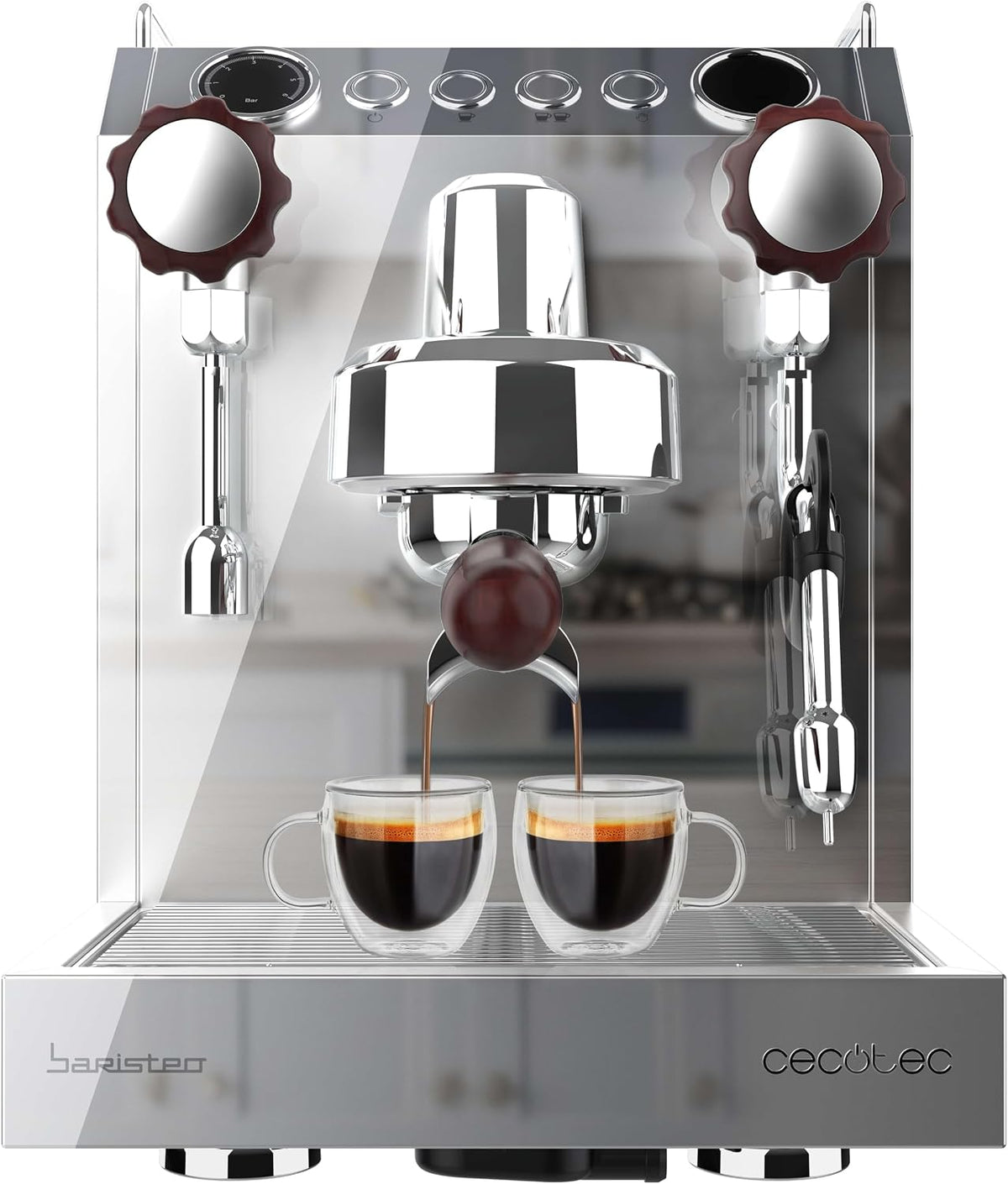 Cecotec, Ekspres do kawy, 2,5 l, 15 bar, 58 mm, Srebrny/Brązowy