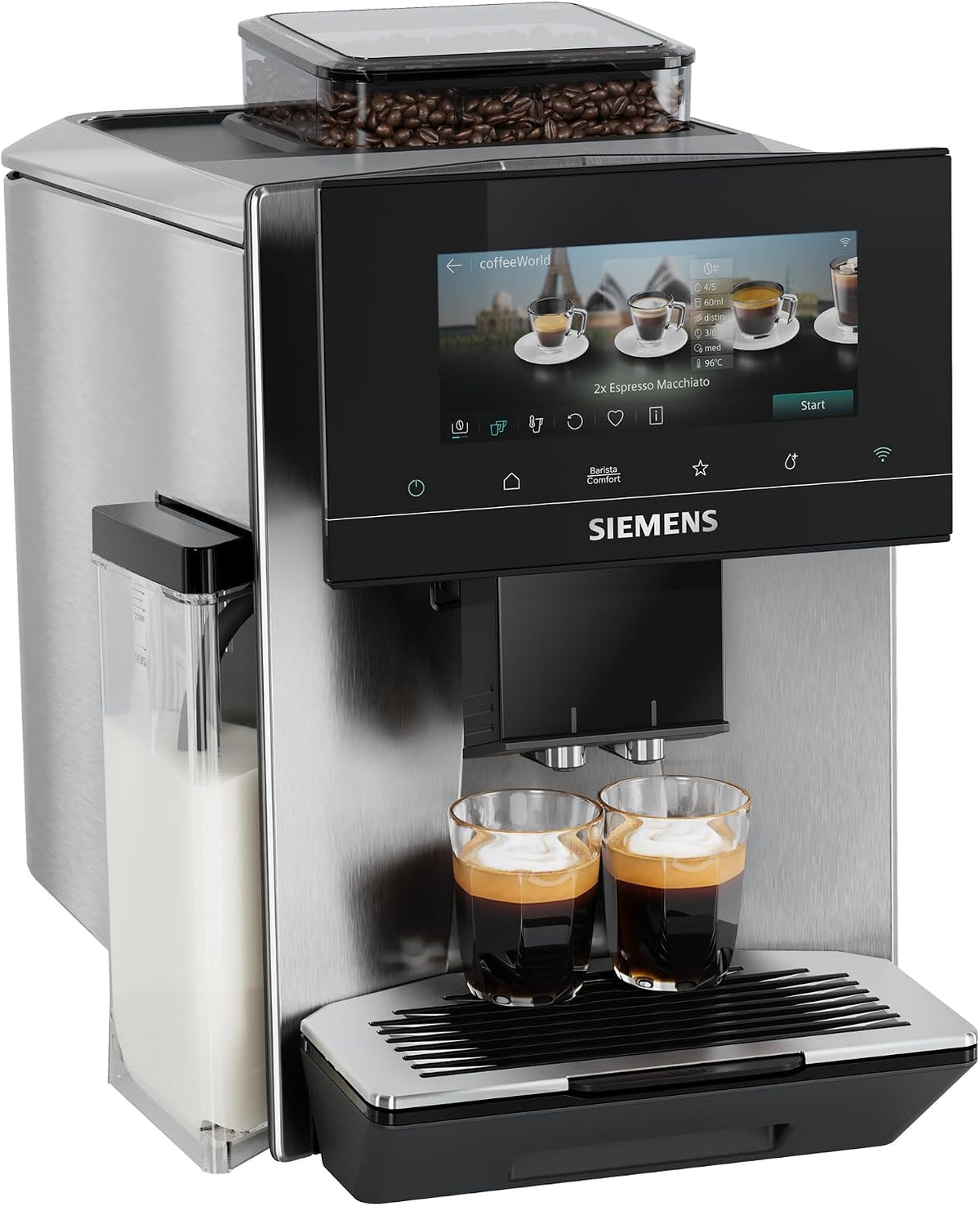 SIEMENS, Maszyny do kawy i espresso, EQ900, Srebrny, stal nierdzewna
