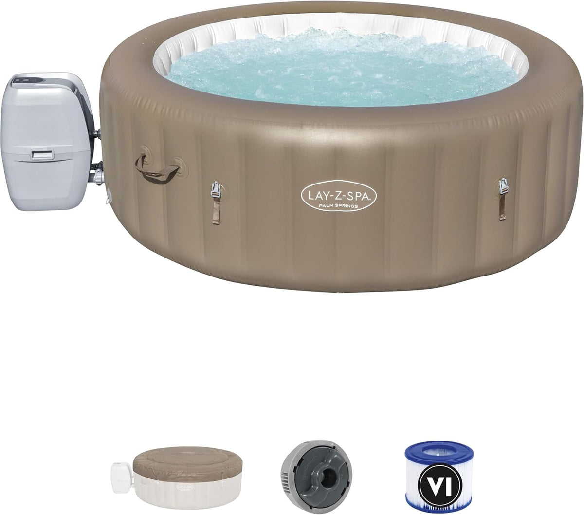 Bestway, Wanny z hydromasażem, 1.96M, 1.96 M, 240 V, Brązowy/Biały