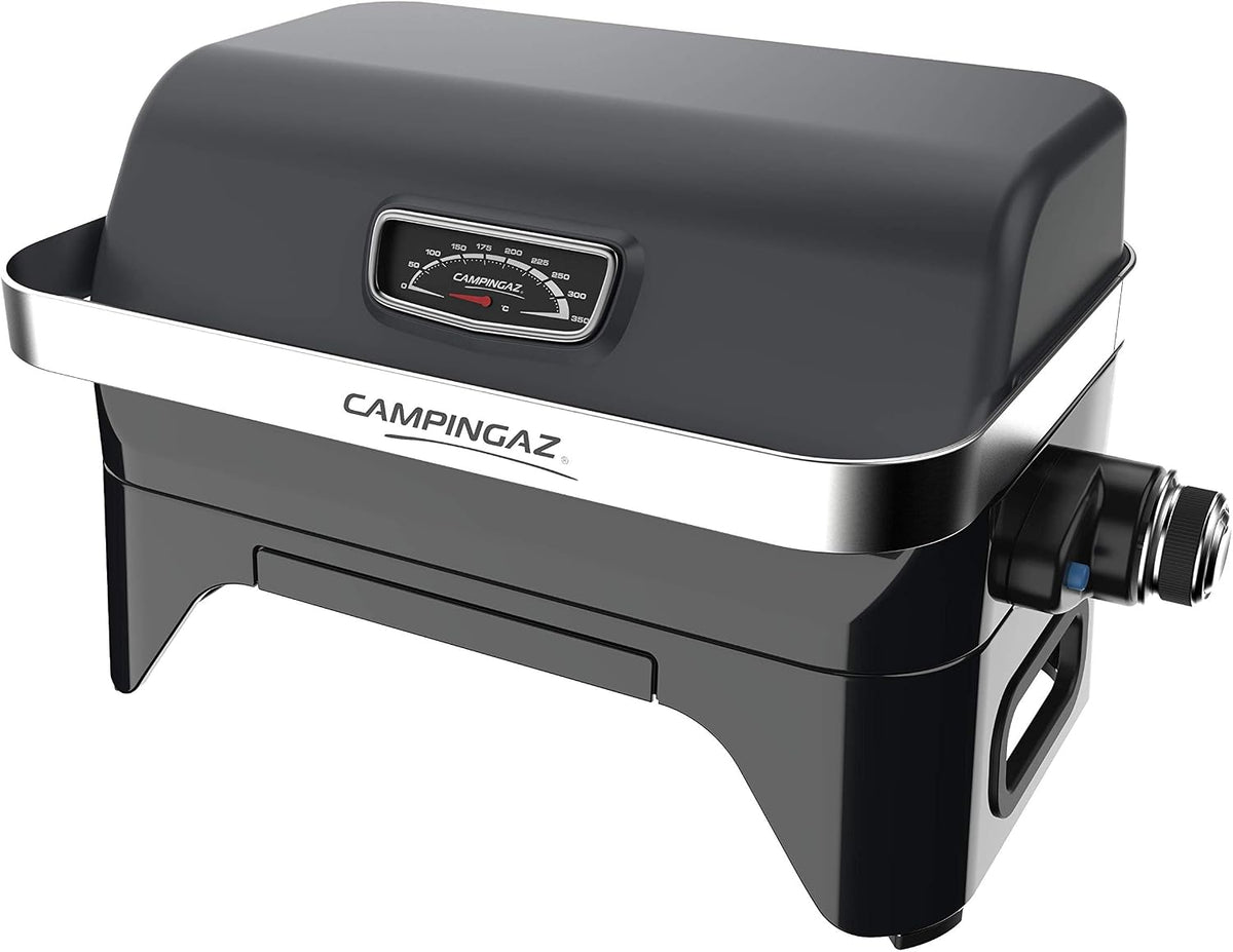 Grill gazowy, Campingaz, 48 x 26 cm, 2,4 kW, 13 kg, Czarny/Srebrny, stal nierdzewna, funkcja grilla