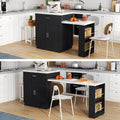Generisch, Stacjonarne wyspy do przechowywania, 211 x 55 x 89,5 cm, 100 kg, 250 V, Czarny/Biały, MDF, 2 szuflad, USB