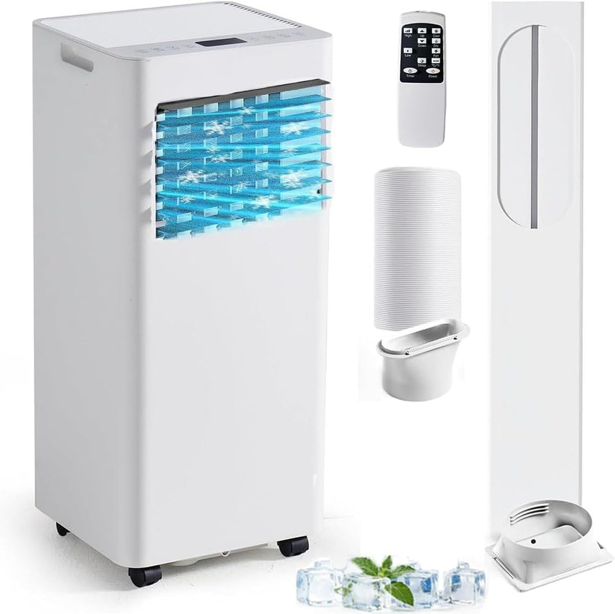 Klimatyzator przenośny, ZYANBIN, 3 W, 9000 BTU, 40 m, Czarny, 3 w 1