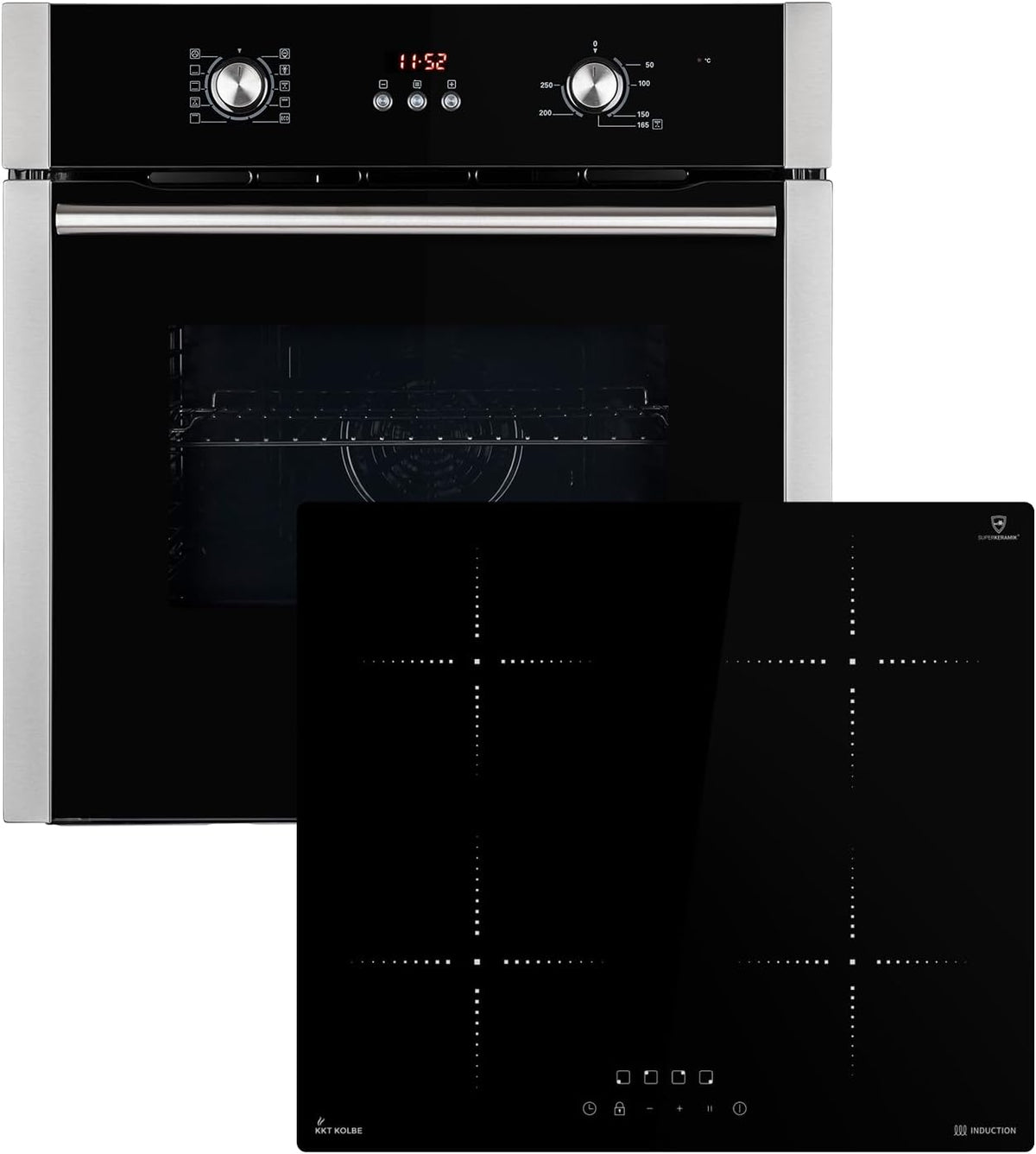 KKT KOLBE, Piekarnik do zabudowy, BO8805SS, 60 cm, 1500 W, Czarny, funkcja grilla