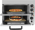 EUAIIPull, Piec do pizzy, 3000 W, 57 x 47,5 x 44 cm, 20 litrów, Srebrny/Czarny, stal nierdzewna, timer, funkcja grilla