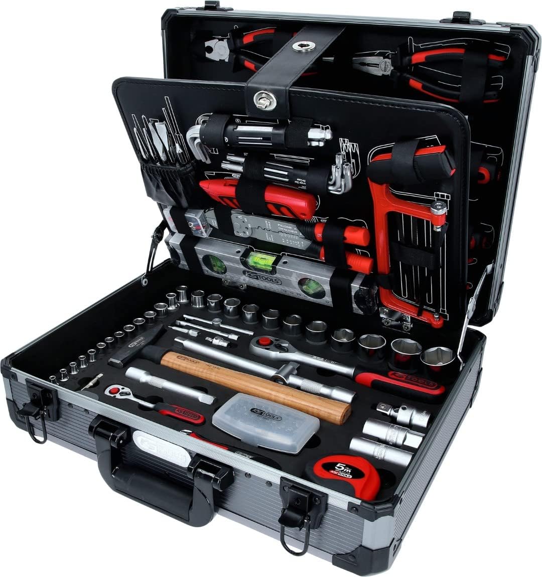 KS Tools, Zestawy narzędzi, Czarny/Srebrny/Czerwony