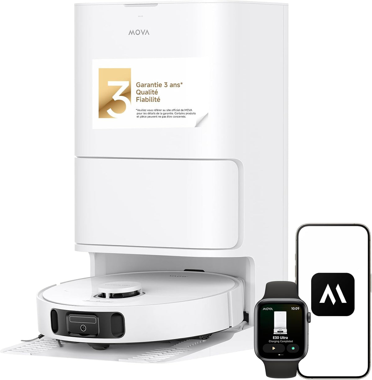MOVA, Robot sprzątający, E30, 5 mm, Czarny