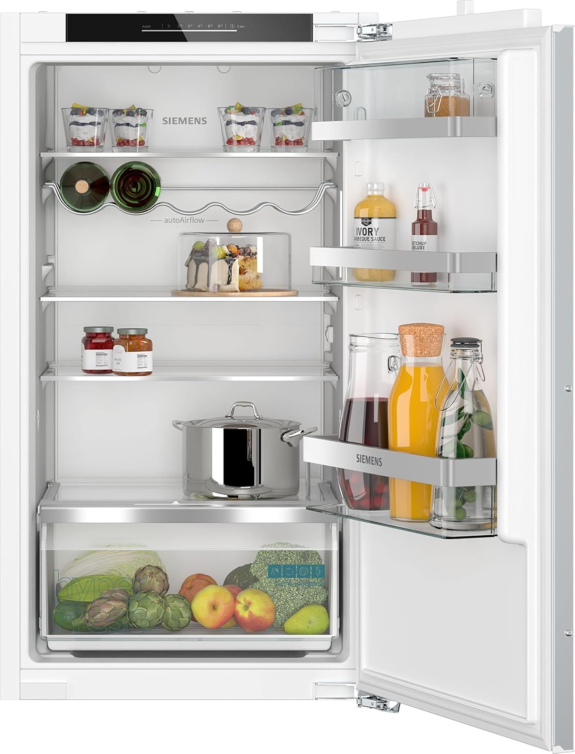 SIEMENS, Lodówka, KI31RADD1, 102,5 x 56 cm, 165 l, Biały, oświetlenie LED