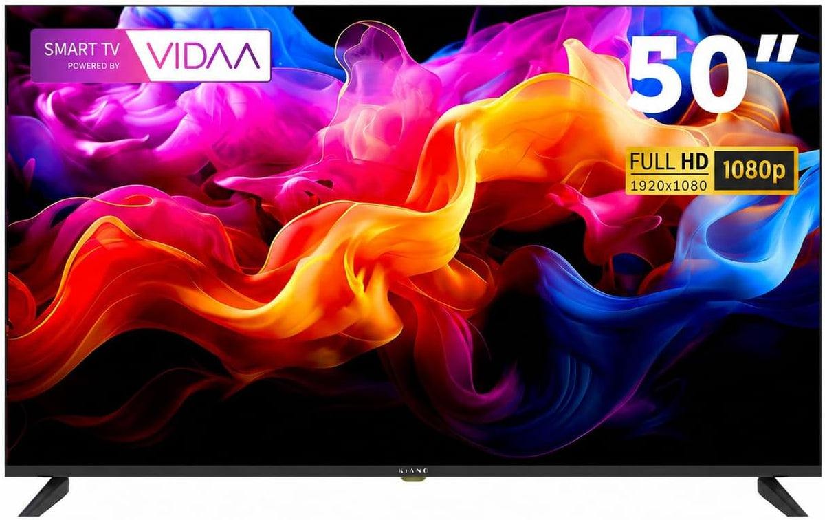KIANO, Telewizor Smart TV, DVB-T2/S2, 50 cali, Czarny, USB, Bluetooth, Wi-Fi