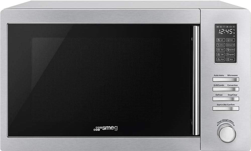 Smeg, Kuchenka mikrofalowa, MOE34CXI, 34 L, 1000 W, 519 mm, Srebrny/Czarny, stal nierdzewna