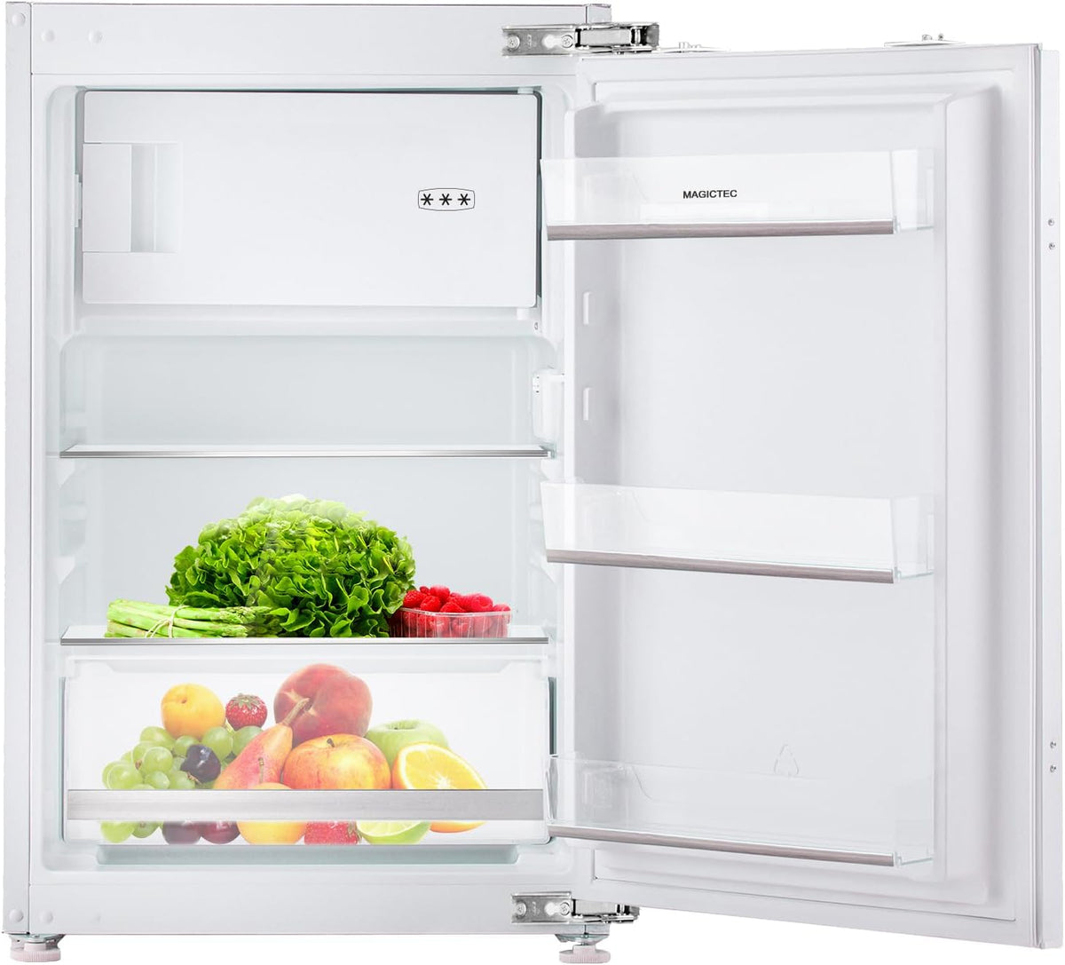 magictec, Lodówka, 102 l, 88 cm, 41 dB, Biały, oświetlenie LED